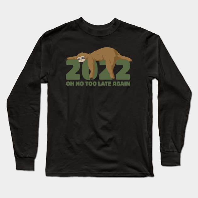 Sleeping Sloth NewYear Long Sleeve T-Shirt by petit-creativ